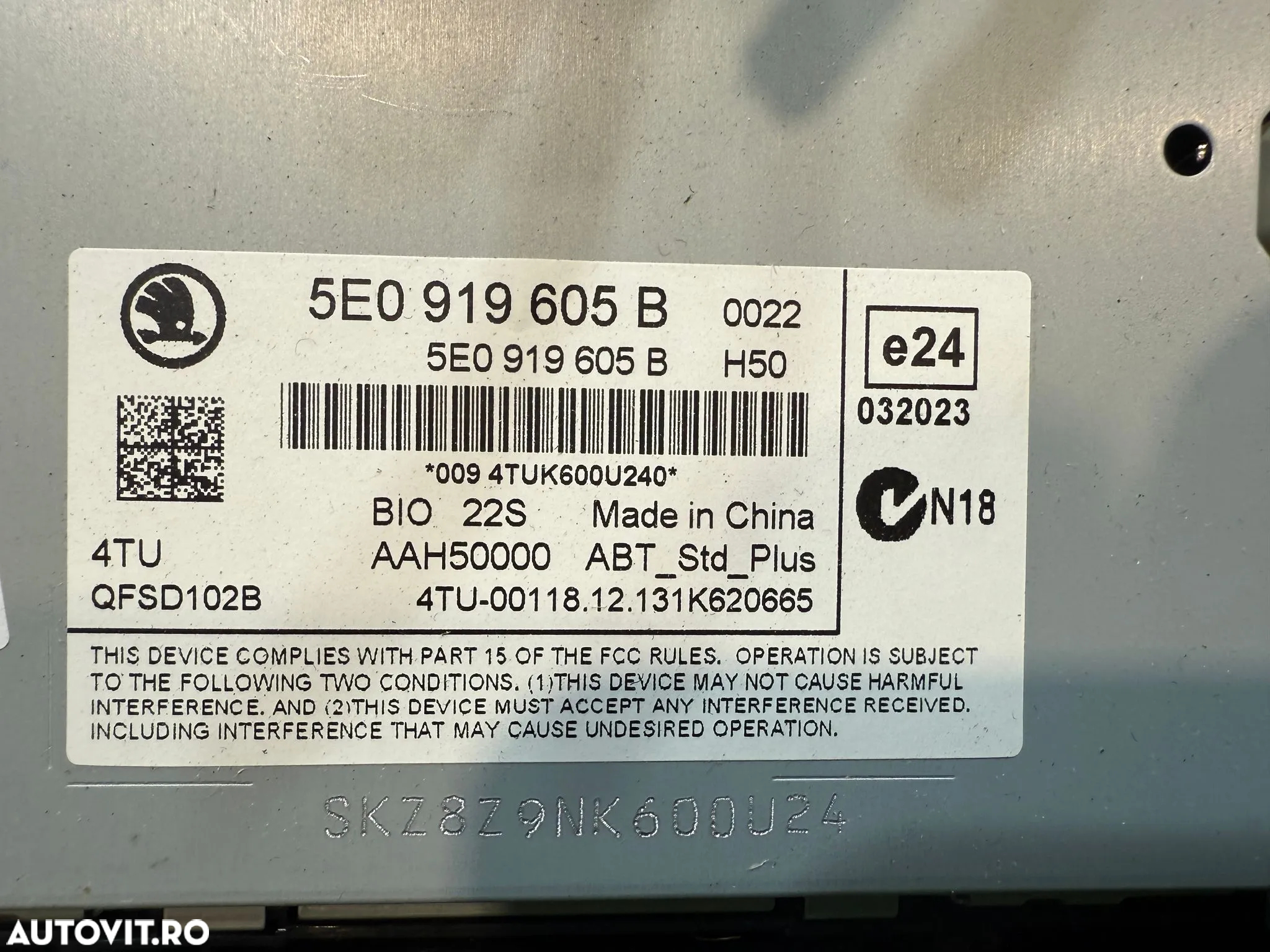 DISPLAY NAVIGATIE NAVI CD MULTIMEDIA SKODA OCTAVIA 3 1.6 DIESEL 2015 COD OEM 5E0919605B 2013-2016 - 5