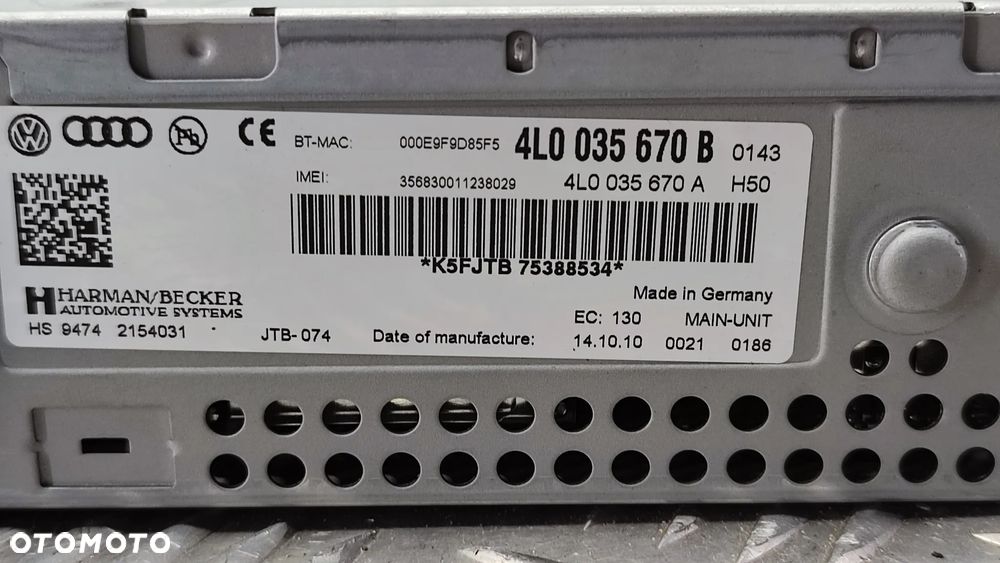 AUDI Q7 4L 05-15R STEROWNIK NAWIGACJA CZYTNIK MMI SSD 4L0035670B 4L0035670 B - 7