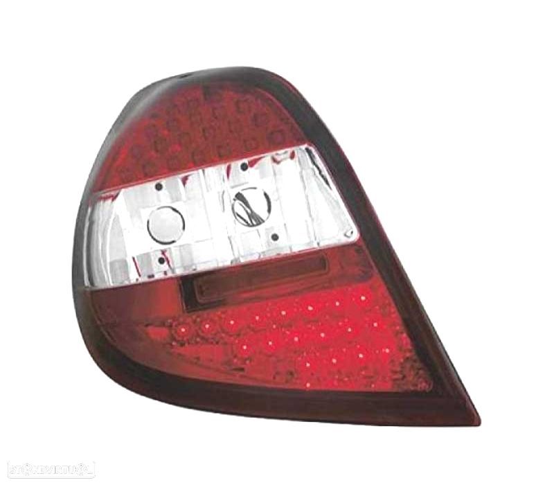 FAROLINS TRASEIROS LED RENAULT CLIO III 05-09 VERMELHO BRANCO - 2