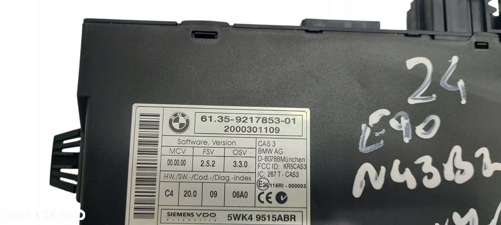 Bmw E90 Lci Zestaw Startowy Komputer Kluczyk Sterownik Cas 2.0I N43 Nr 578 - 2