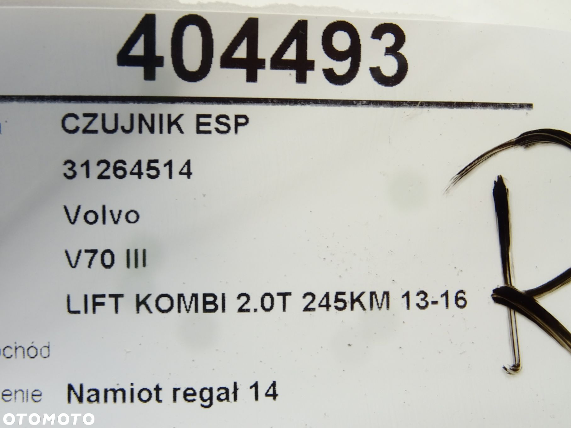 CZUJNIK ESP - 173.00 PLN - VOLVO V70 III (135) 2007 - 2016 T5 180 kW [245 KM] benzyna 2013 - 2016 - 5