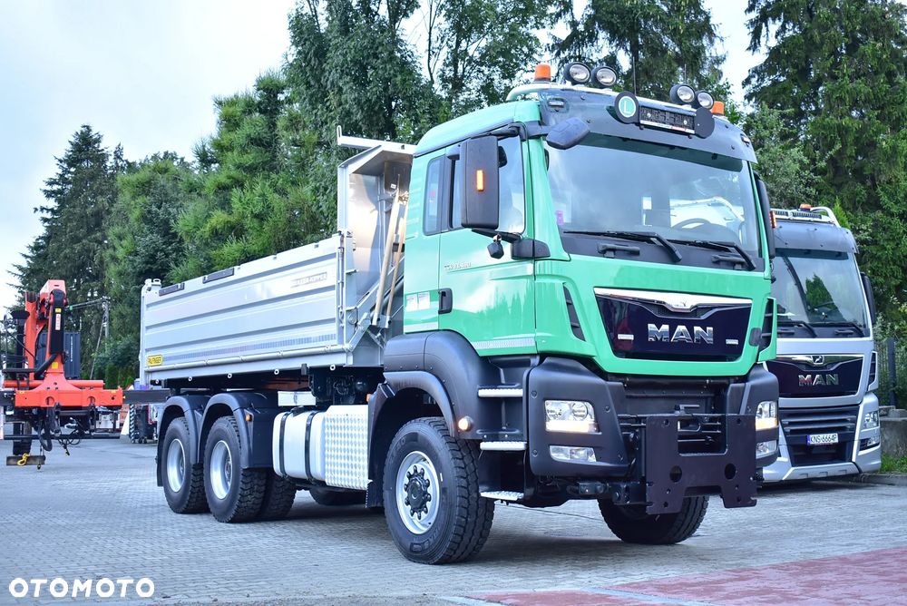 MAN TGS 33.480 6x6 BB Wywrotka 3 Stronna Meiller-Kipper + Palfinger PK 22002 EH/ 5 i 6 Funkcja/ Pilot/Czołownica/ Akcja zima/ Pod odśnieżanie/ Winterdienst/Kran/ Crane/ HDS / Sprowadzony ! - 21