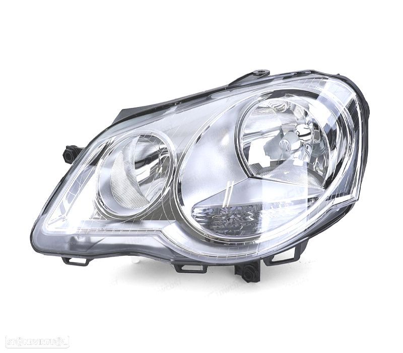 FAROL ESQ OPTICAS PARA VOLKSWAGEN VW POLO VI 05-09 CROMO - 1