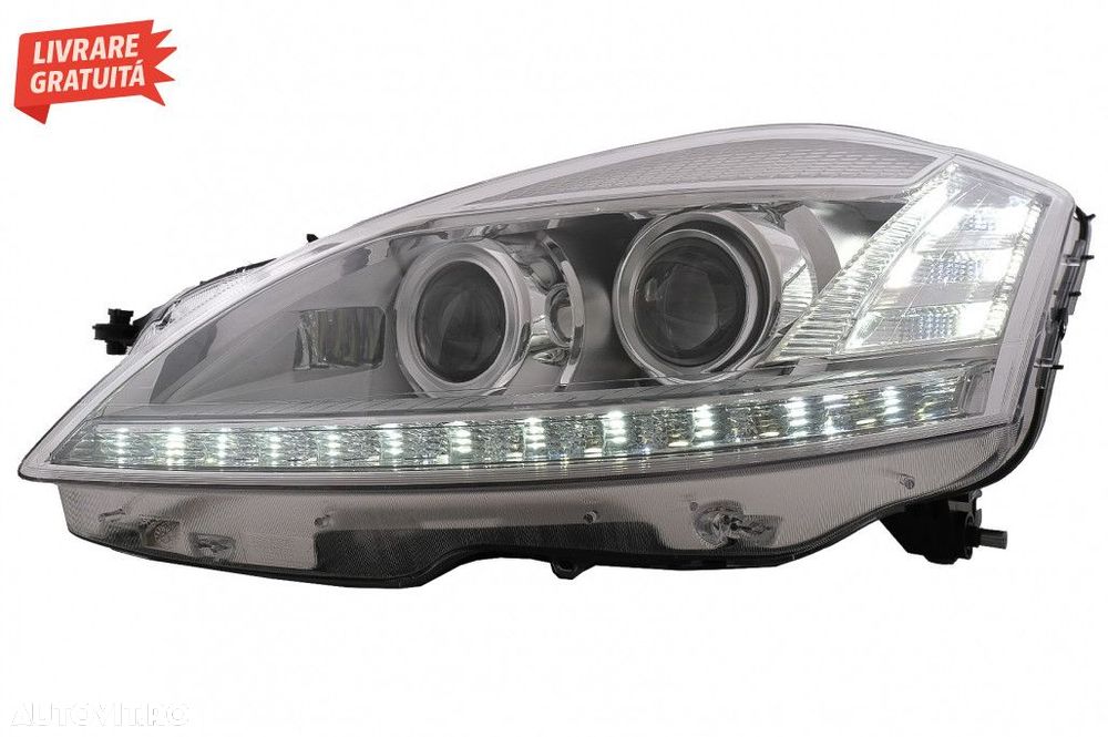 Faruri LED Mercedes W221 S-Class (2005-2009) Facelift Look LHD - 3