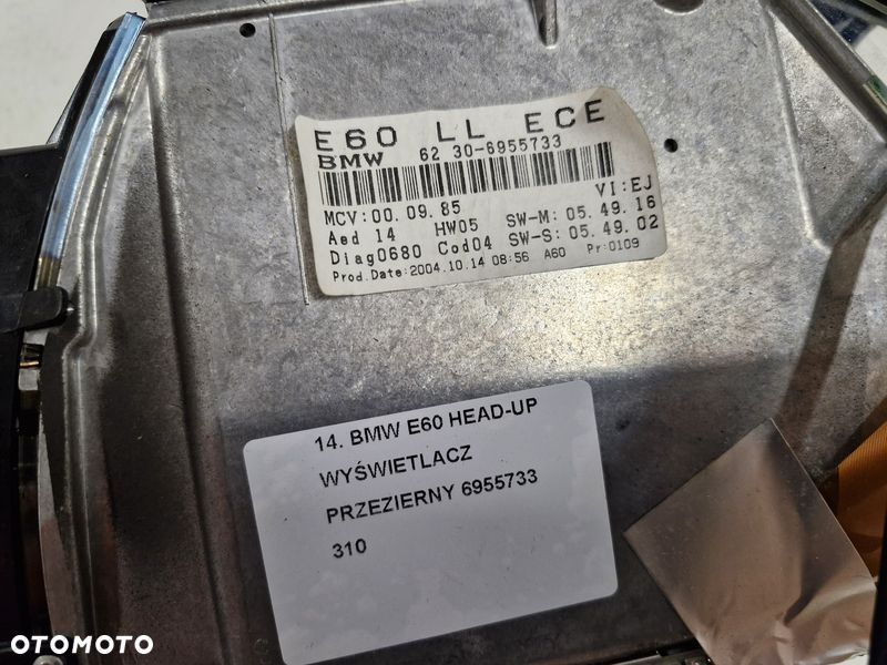 bmw 5 e60 e61 head-up wyświetlacz przezierny 6955733 - 7