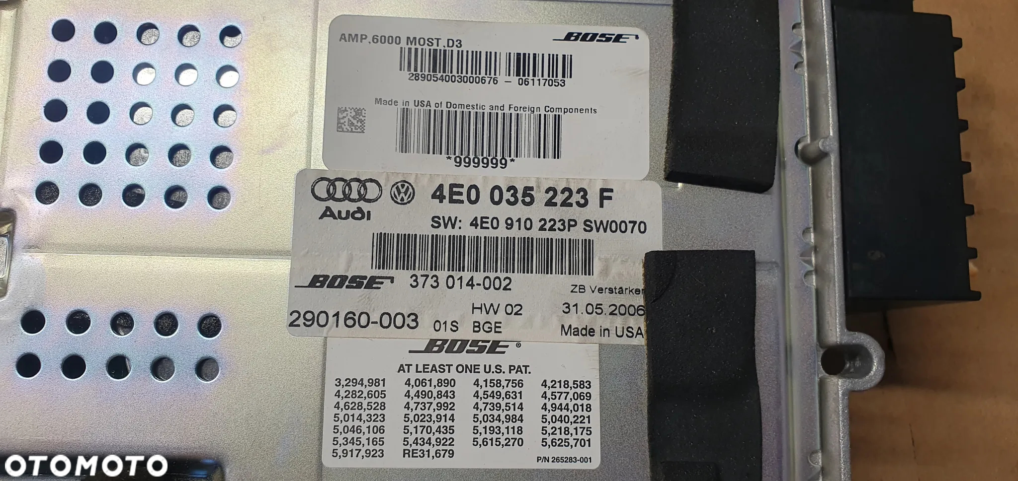 Wzmacniacz nagłośnienia Bose Audi A8 D3 4E0035223F 4E0910223P - 5
