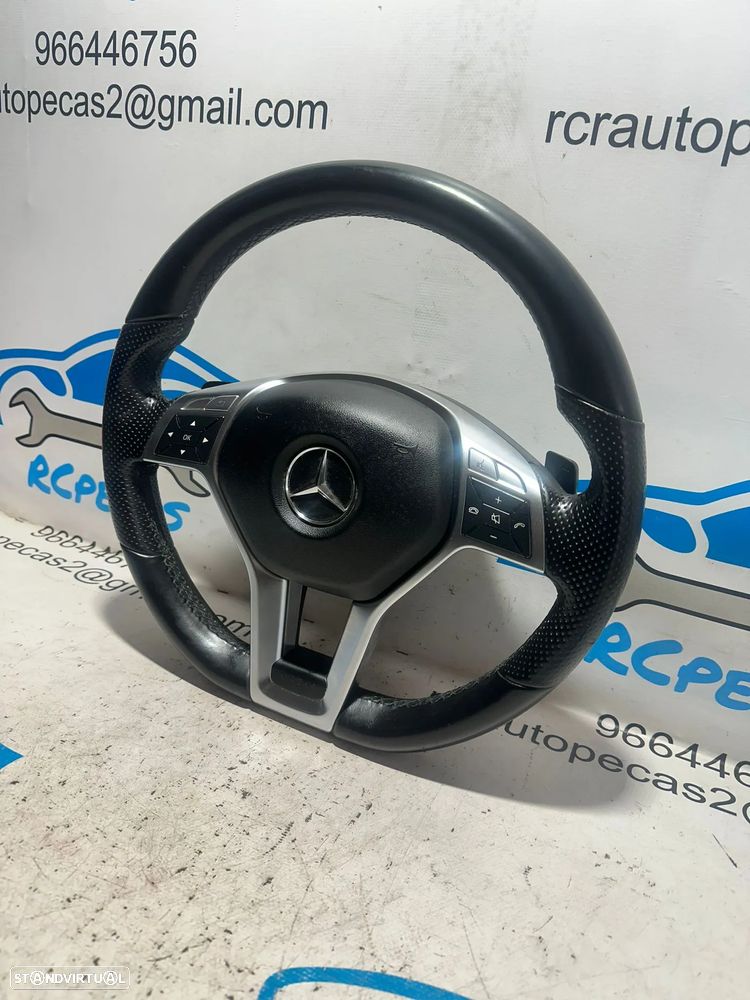 .Volante Guiador Pele Pele Perfurada Multifunções Comandos Patilhas Original AMG Mercedes Benz Flat Bottom W212 W204 C207 R172 - 2