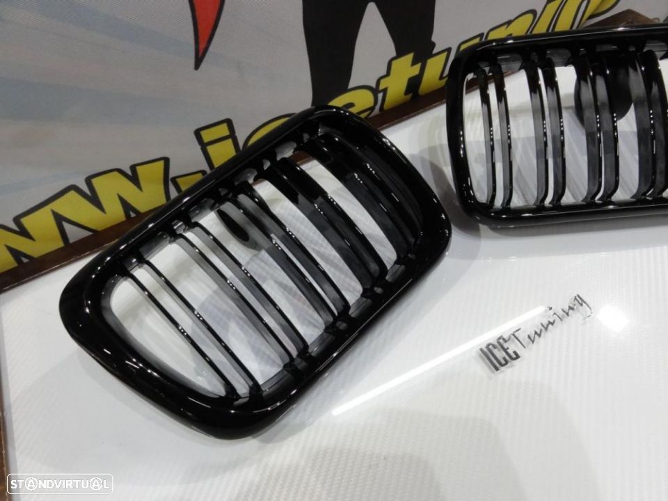 Grelha frontal BMW E36 96-99 M4 look / dupla lamina em preto piano brilhante - 3