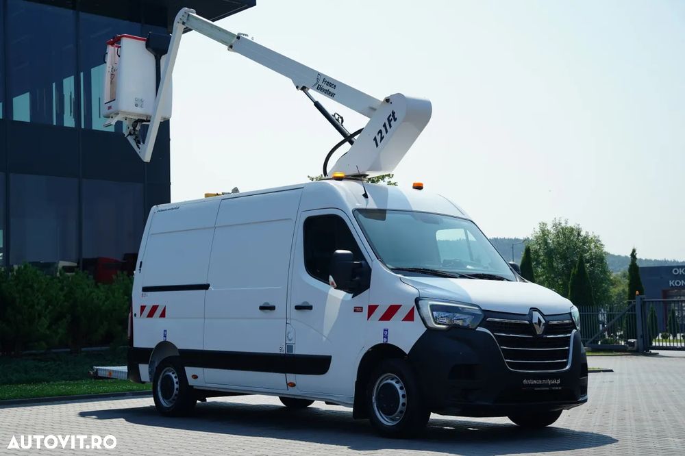 Renault MASTER / Platformă de lucru aeriană / Platformă de lucru metalică / Coș de ridicare FRANCE ELAVATEUR 121 Ft - 12 M / CAPACITATE MAXIMĂ DE RIDICARE 120 KG / EURO 6 - 3