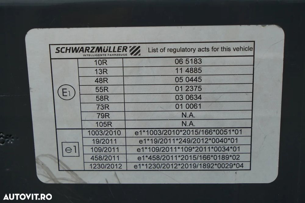 Schmitz Cargobull / CORTINĂ / STANDARD / COȘ PENTRU PALEȚI / AXE SAF / - 27