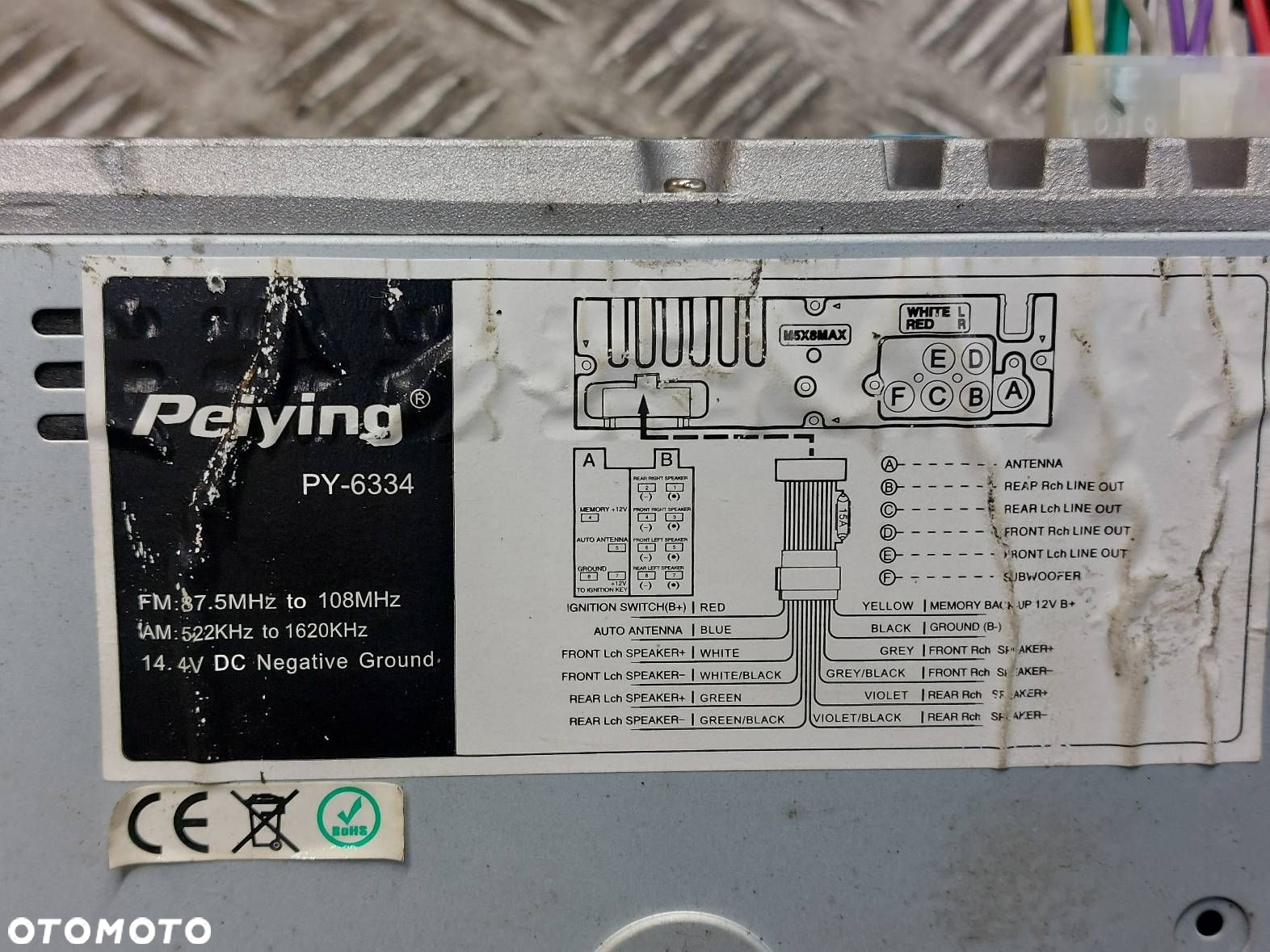 RADIO ODTWARZACZ PEIYING PY-6334 CD USB AUX - 5