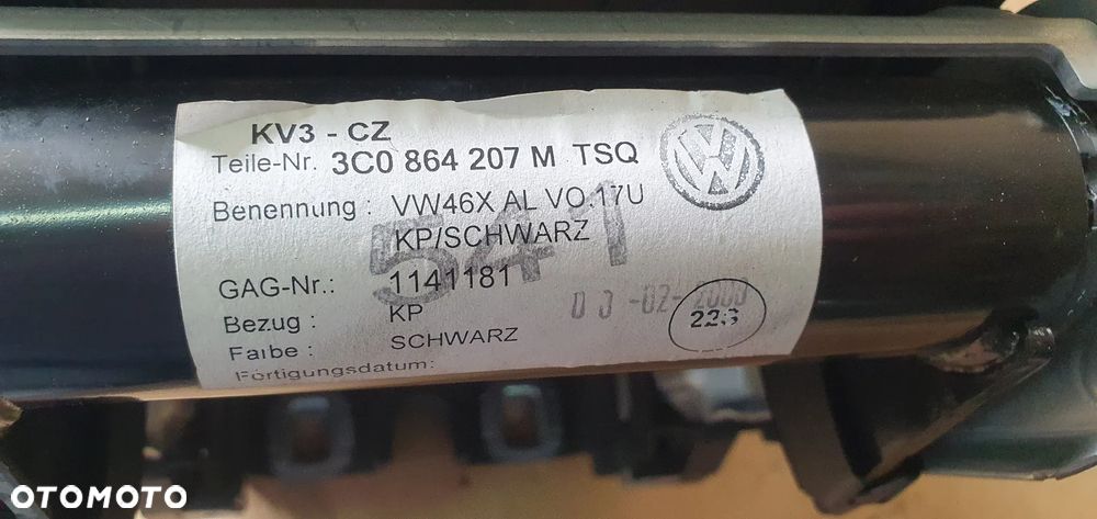 Tunel środkowy podłokietnik czarny VW Passat B6 3C0864207M - 5