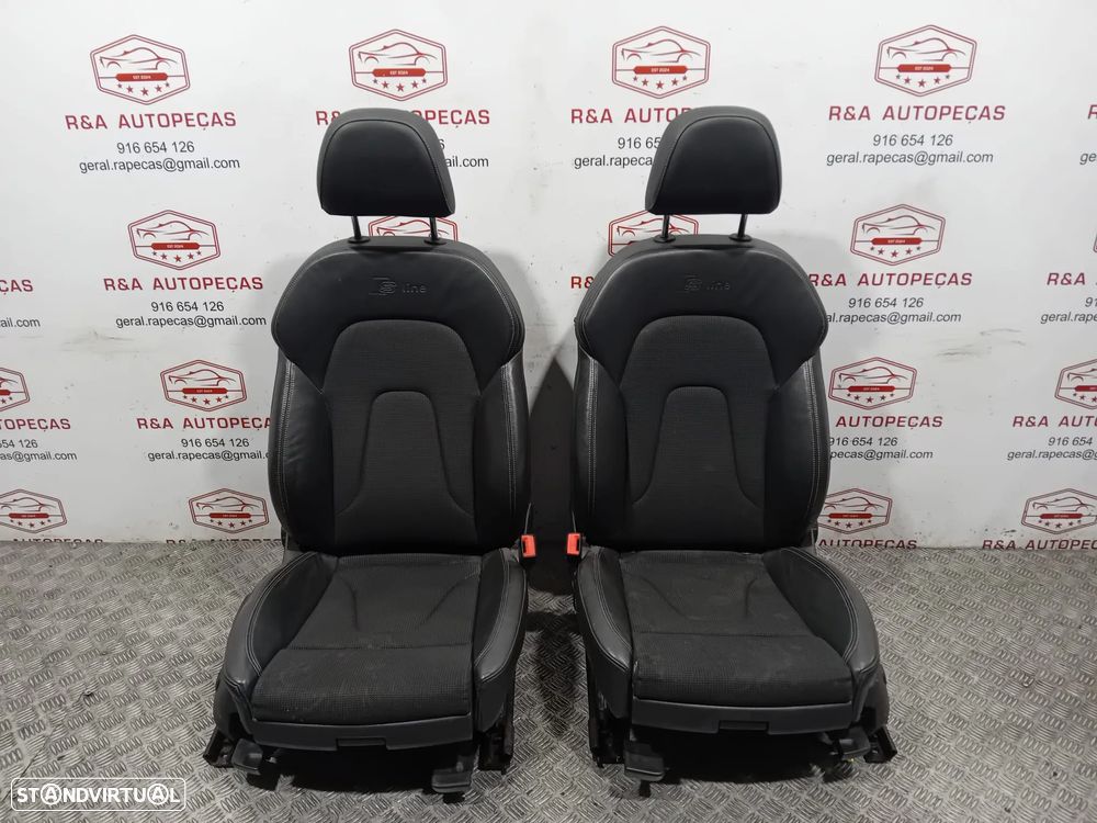 Conjunto Bancos Frente Frontal Trás Traseiro Audi A4 B8 S-Line Carro Sedan em Pele e Tecido Original - 6