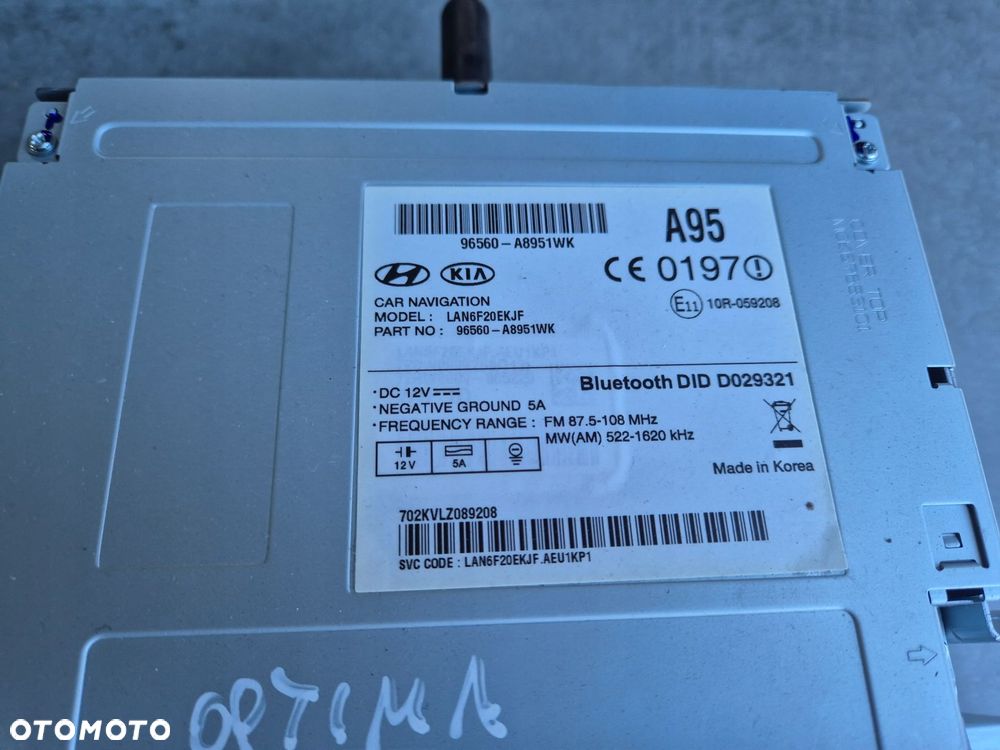 nawigacja radio kia optima iv 96560-a8951wk - 3