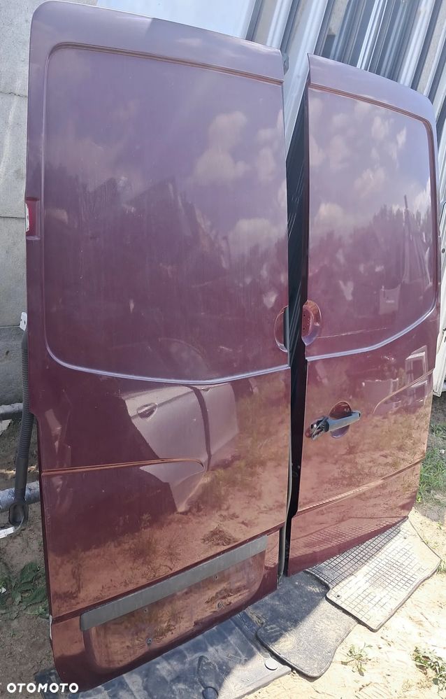 Drzwi Tył Tylne Prawe Lewe Niskie Bordowe Blaszak Mercedes Sprinter 906 Volkswagen Crafter 2006-2018 - 2