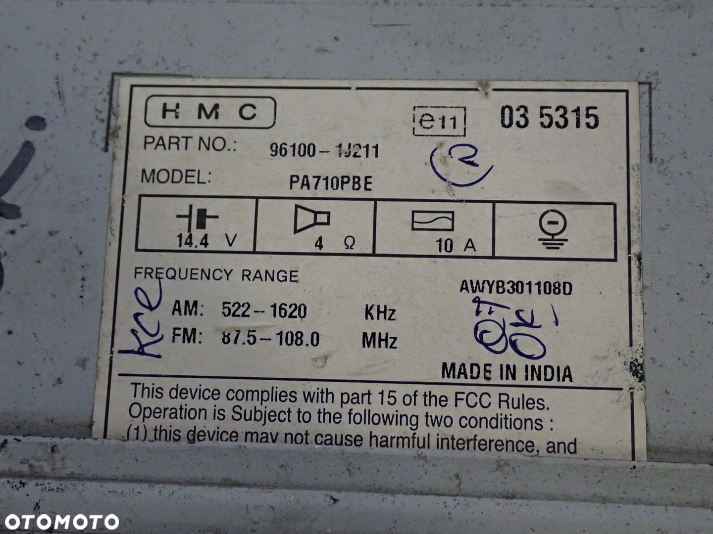 HYUNDAI i20 08-12 RADIO CD - 6