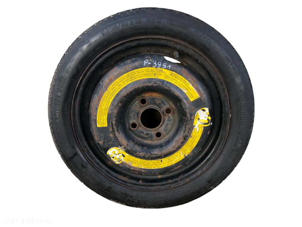 Koło Zapasowe Dojazdowe 125/70 R15 4x100 63,4 MM ET 40 Vw Golf III Seat- Gwarancja Wysyłka - 7