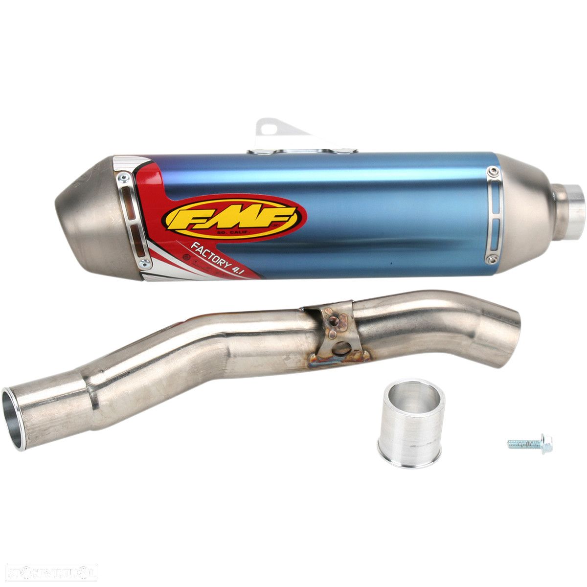 PONTEIRA DE ESCAPE FMF FACTORY 4.1 SLIP-ON STAINLESS STEEL & TITANIUM BLUE YAMAHA WR / YZ 250 / 450 - 1