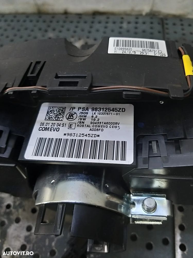 Bloc manete semnalizare stergator parbriz tempomat spirala volan cu padele peugeot 5008 2 98312545zd - 2