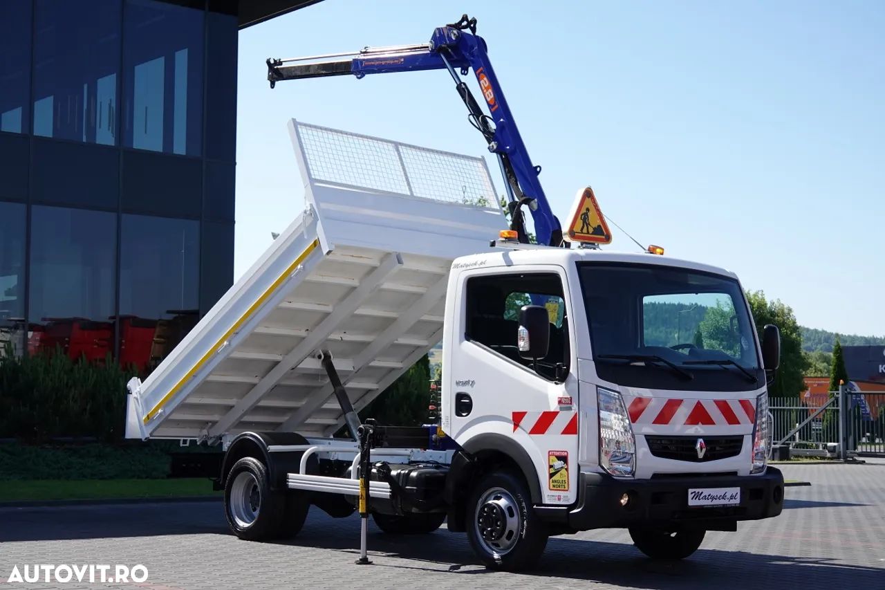 Renault MAXITY 140 DXI / 2.5 D / BASCULATOR – 3.1M + HDS PM 2821 / DUBLU / IMPORTAT / CONTRACT DE SERVICE POST-SERVICE - 1
