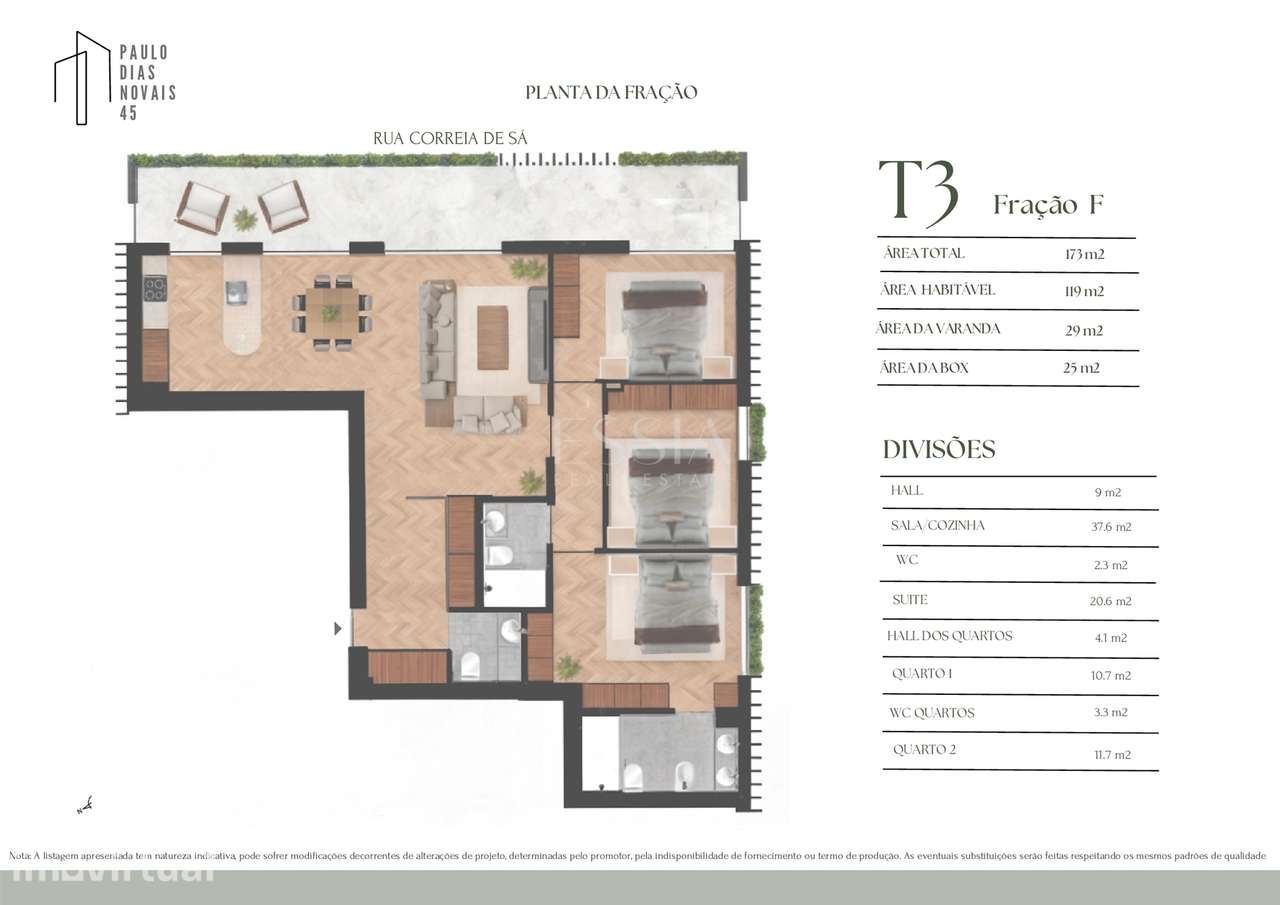 Apartamento T3 novo com varanda próximo Av. da Boavista no Porto - Grande imagem: 3/8
