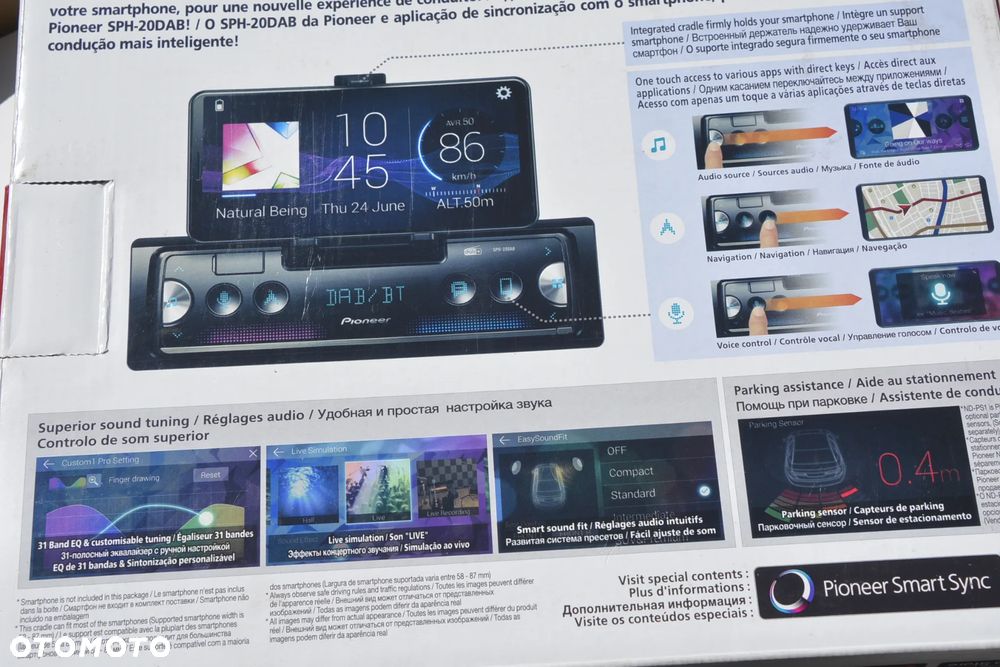 PIONEER SPH-20DAB 1DIN USB MP3 RADIO UCHWYT NA TEL - 5