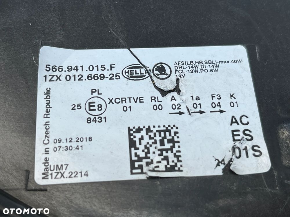 SKODA KODIAQ LAMPA LEWY PRZÓD REFLEKTOR FULL LED 566941015f - 5