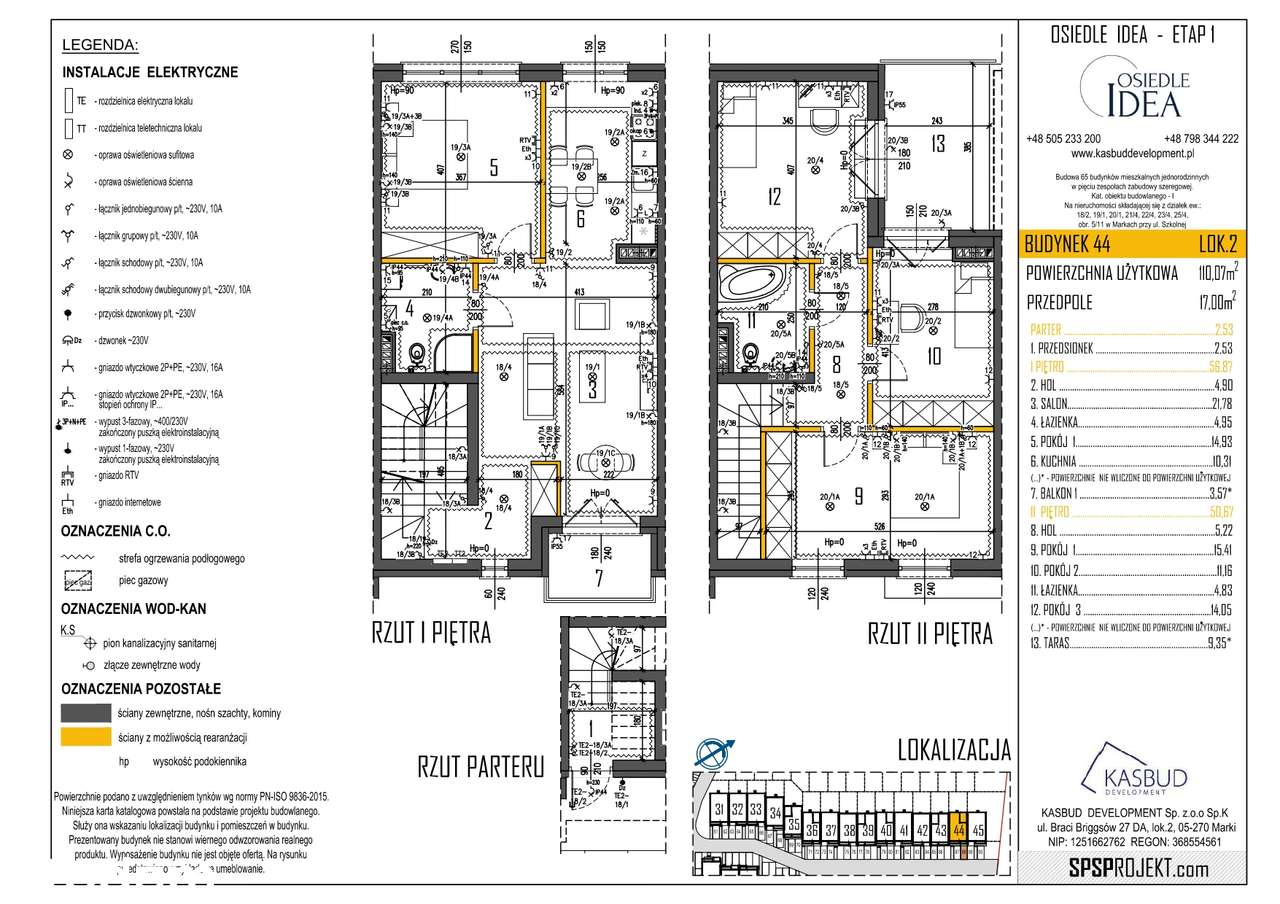 ETAP I - BUD. 44 LOK.2 APARTAMENT 2 POZIOMY + MIEJSCE POSTOJOWE