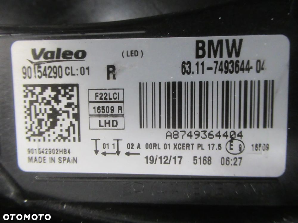 LAMPA PRZEDNIA PRZÓD PRAWA LEWA BMW 2 F22 LIFT 2017-2021 - 20