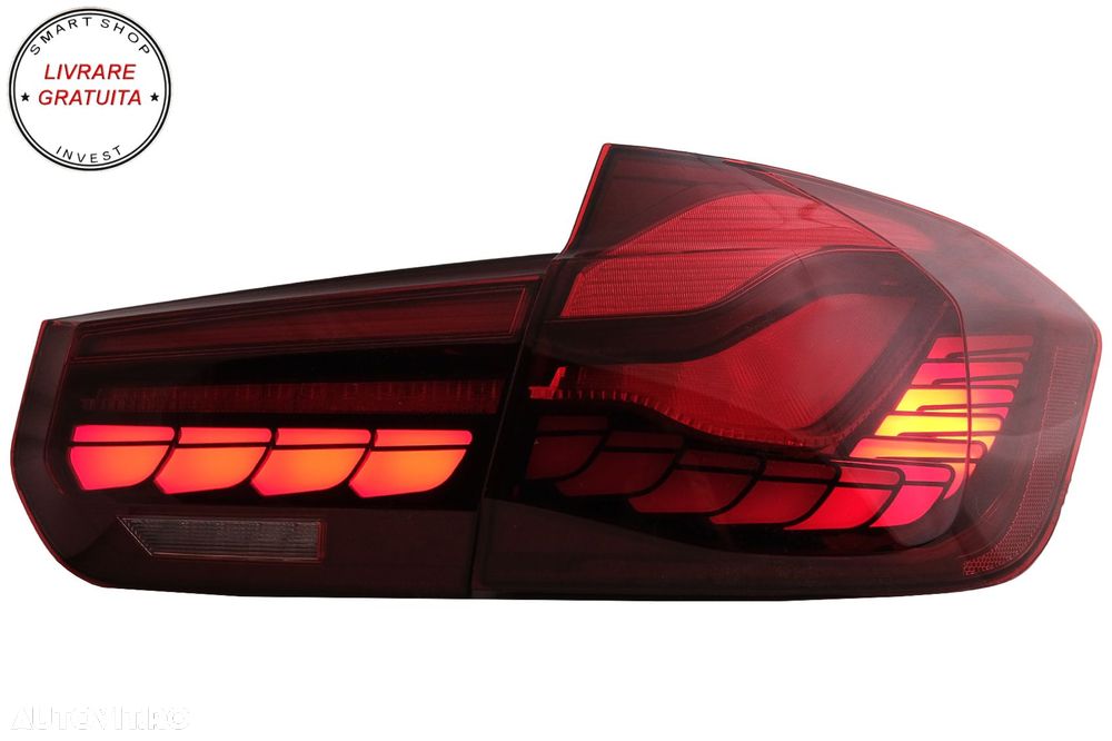 Stopuri OLED BMW Seria 3 F30 (2011-2019) F35 F80 Rosu Clar M4 Design cu Semnal Din- livrare gratuita - 9