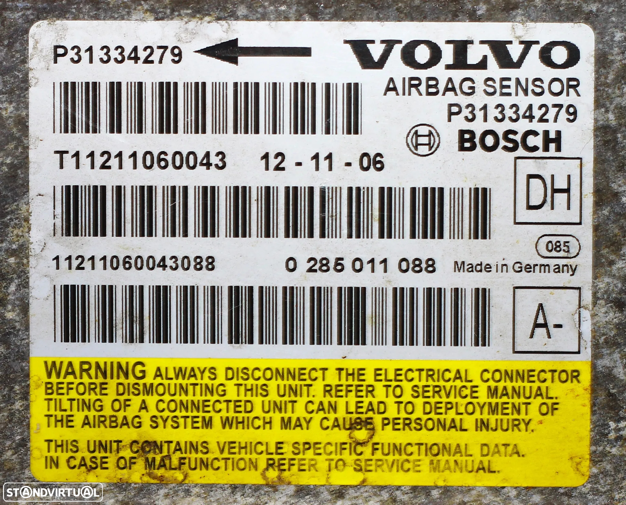 CENTRALINA DE AIRBAG VOLVO V60 - 5