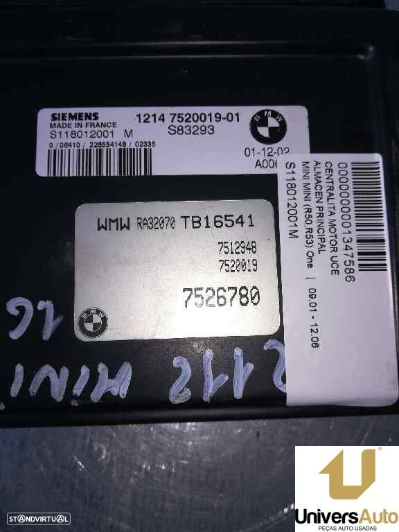 CENTRALINA MOTOR UCE MINI MINI 2005 -1214752001901 - 4
