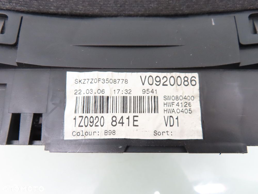 LICZNIK SKODA OCTAVIA II 2.0 TDI 1Z0920841E - 2