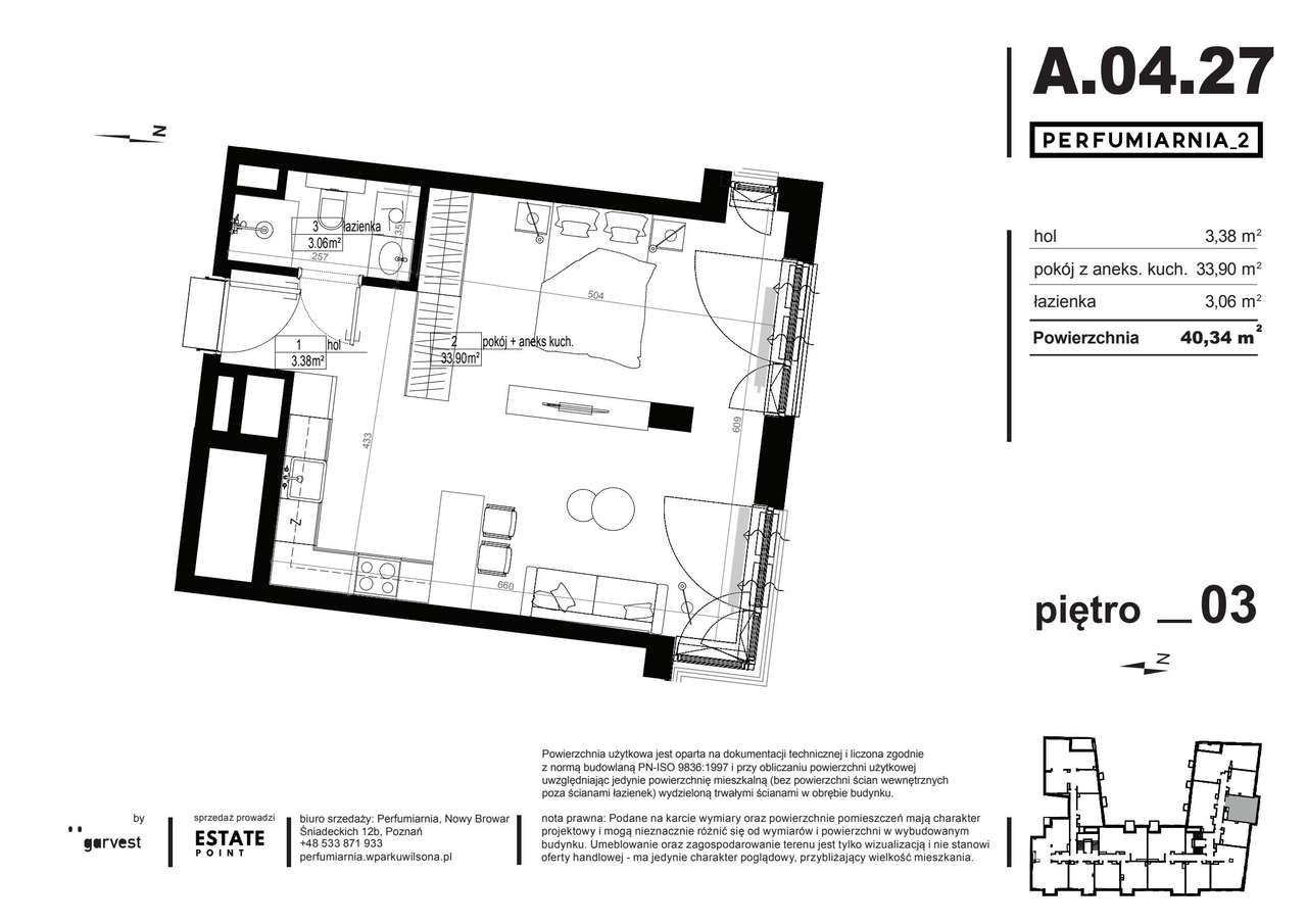 Perfumiarnia 2 | mieszkanie 40,04  m² | A.04.27 - Pełny obrazek: 3/15