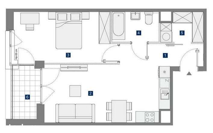 2 pokoje z loggią | Blisko centrum | Bez Prowizji