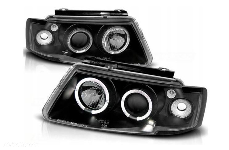 LAMPY REFLEKTORY DO VW PASSAT B5 OD 1996 DO 2000 Roku RINGI LED SOCZEWKI - 3