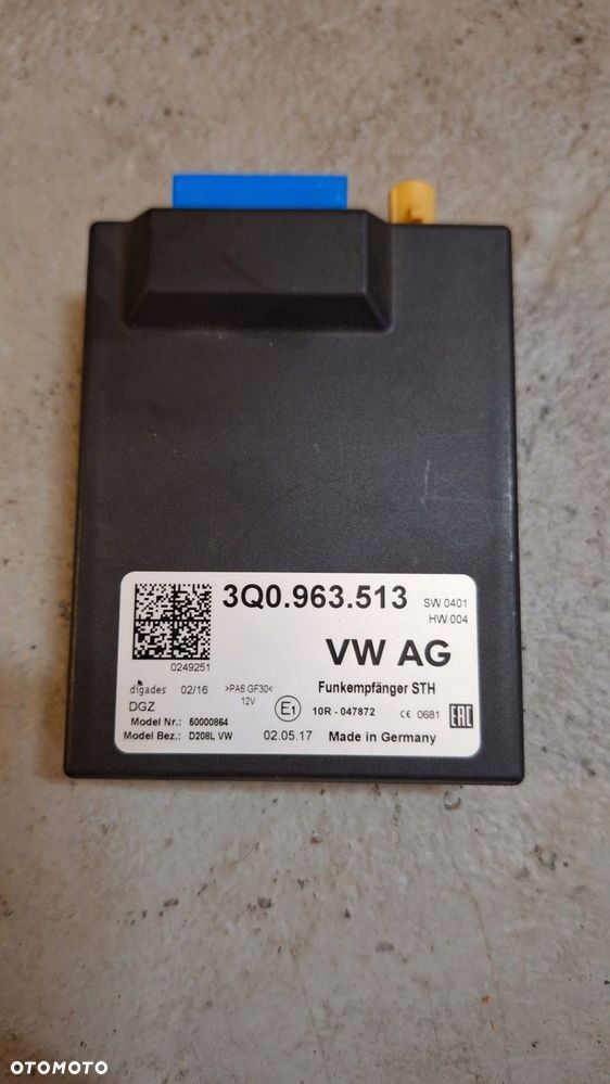 moduł sterownik webasto vw seat skoda audi 3q0963513 - 1