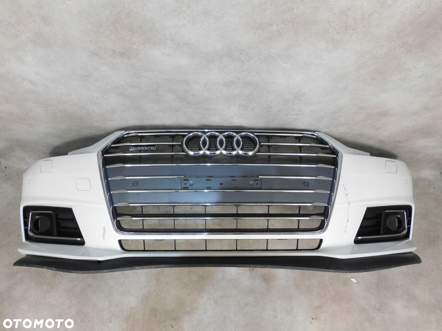 AUDI A4 B9 8W ZDERZAK PRZÓD PRZEDNI ZWYKŁY KOMPLETNY 6XPDC BIAŁY - 10