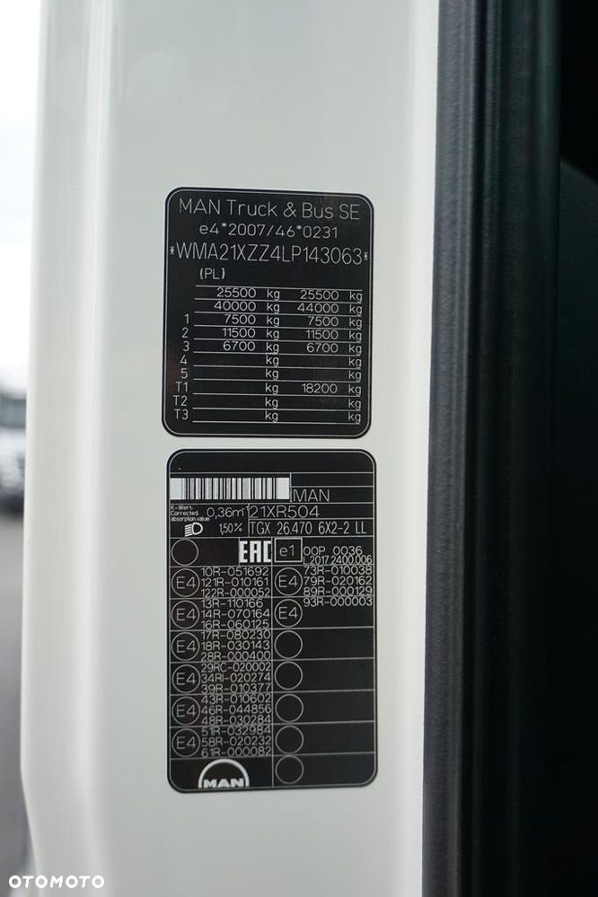 MAN TGX / 26.470 / ACC / E 6 / XXL /  BDF  7,15 M , 7,45 M , 7,82 M - 11