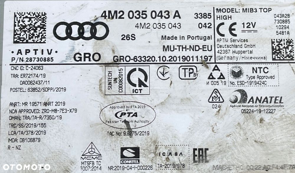 CZYTNIK NAWIGACJA MMI MIB3 AUDI Q7 Q5 4M2035043A - 8