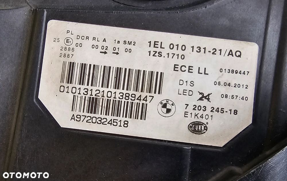 LAMPA LEWA BI-XENON BMW 5 F10 F11 EUROPA - 7