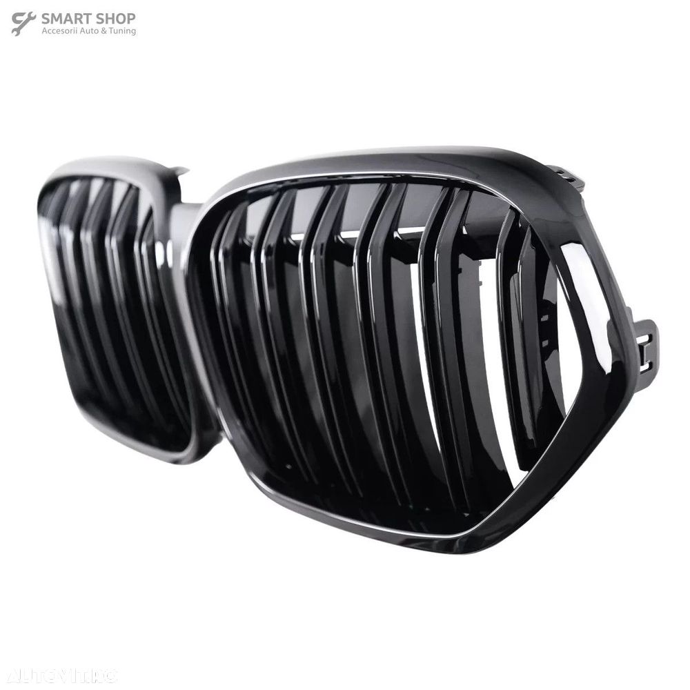 Grila Centrala BMW X1 SUV F48 LCI (2020-2022) Duble Negru Lucios - 7