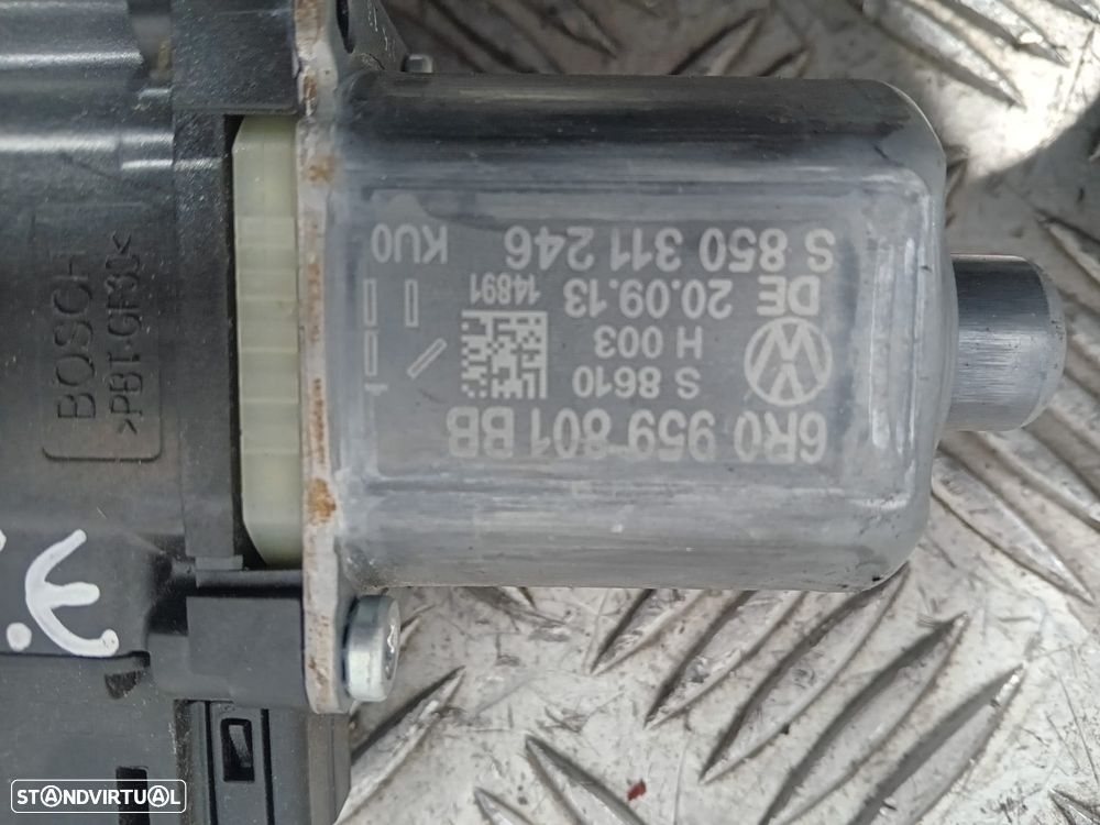 Elevador e Motor de Vidro Porta Frente Esquerdo VW Polo R 6R0959801BB Original - 4