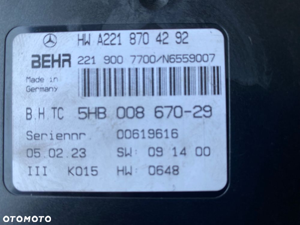 Sterownik moduł klimatyzacji i nagrzewnicy Mercedes W221 i CL216 - 6