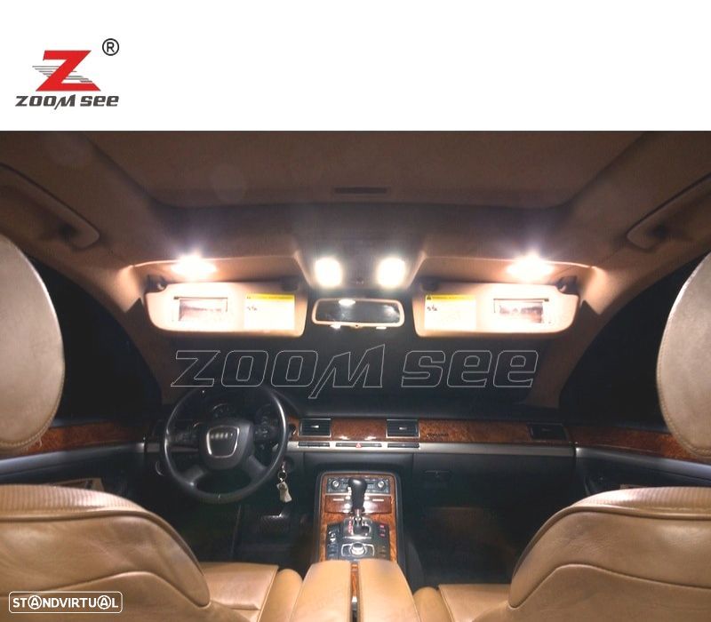 KIT COMPLETO DE 23 LÂMPADAS LED INTERIOR PARA AUDI A8 S8 D3 QUATTRO 2003 -2009 - 2