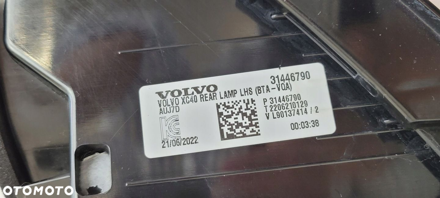 LAMPA LEWA TYŁ TYLNA LED VOLVO XC40 2017- 31446790 - 10