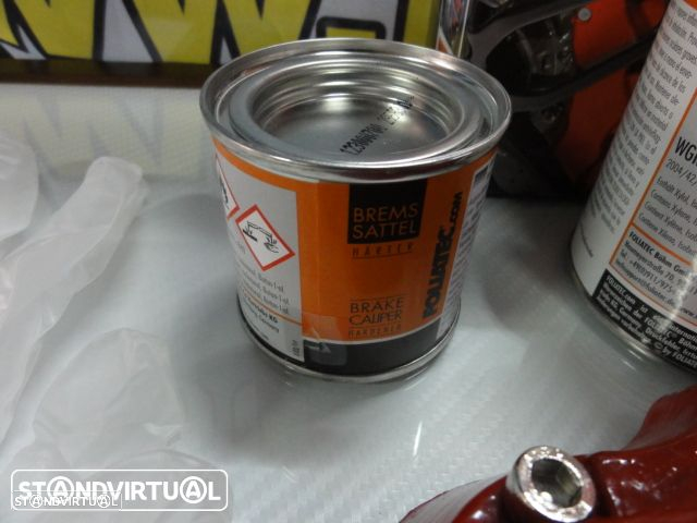 Tinta alta temperatura Foliatec de cor Vermelho Brilhante para bombas / pinças de travão, kit 3 c. - 15