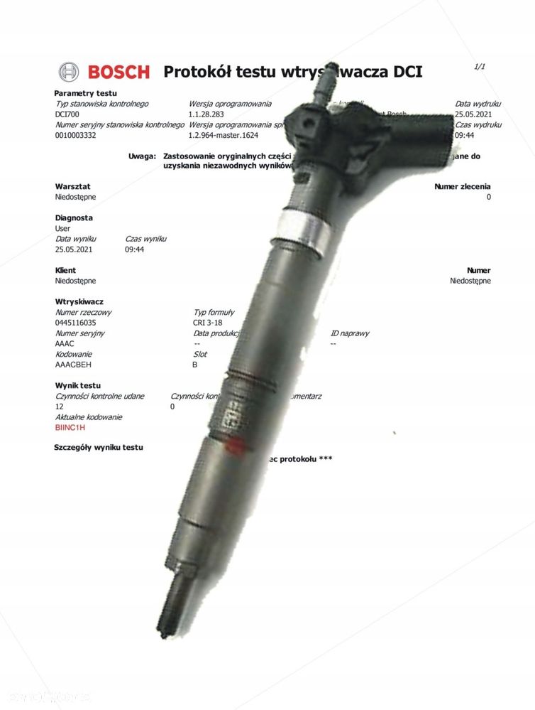 WTRYSKI WTRYSKIWACZ VW T5 0445116035 03L130277C - 1