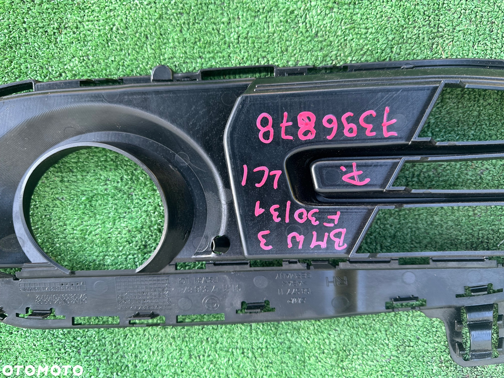KRATKA PRZÓD PRAWA W ZDERZAK BMW 3 F30 F31 LCI 7396878 - 3