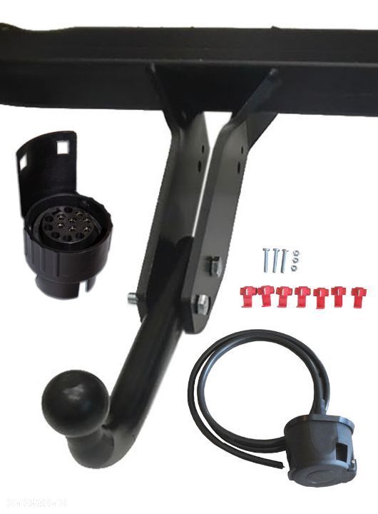 JEEP CHEROKEE KJ od 2001 do 2008 HAK HOLOWNICZY WIĄZKA +GNIAZDO 7PIN + ADAPTER 7/13P - 7
